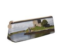 FHEBNDS View of The Dunguaire Castle - Astuccio per trucchi da donna e uomo, grande, estetico, portamonete, in pelle, con cerniera, organizer da ufficio, accessori da viaggio