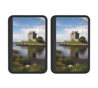 FHEBNDS View of The Dunguaire Castle - Set di 2 coperture universali per cintura di sicurezza dell'auto, morbide e confortevoli, per zaino, spalla, collo, accessori interni auto