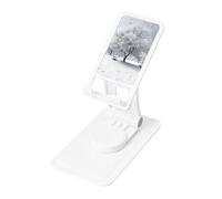FHEBNDS White Snow Tree - Supporto per telefono da scrivania, girevole a 360°, pieghevole, per ufficio, casa, tablet, supporto portatile per cellulare, iPad