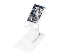 FHEBNDS White Tiger - Supporto per telefono da scrivania, girevole a 360°, pieghevole, per ufficio e casa, supporto per tablet regolabile in altezza, supporto portatile per cellulare e iPad