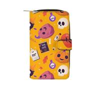 FHEDMN Portafoglio in vera pelle PU per uomini e donne - Bifold sottile con 12 scomparti per carte, borsa porta carte di credito e carta d'identità, ideale per viaggi, affari e uso quotidiano (alberi