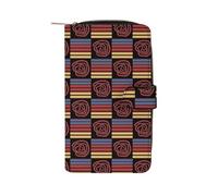 FHEDMN Portafoglio in vera pelle PU per uomini e donne - Bifold sottile con 12 scomparti per carte, borsa porta carte di credito e carta d'identità, ideale per viaggi, affari e uso quotidiano (motivo