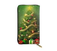 FHEDVBN Alberi di Natale Portafoglio per uomo donna borsa lunga in pelle pochette grande borsa da viaggio porta telefono porta carte di credito custodia per soldi con cerniera portafogli in pelle