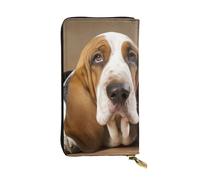 FHEDVBN Basset Hound Portafoglio per uomo e donna borsa lunga in pelle pochette grande borsa da viaggio porta telefono porta carte di credito porta soldi con cerniera portafogli in pelle regalo