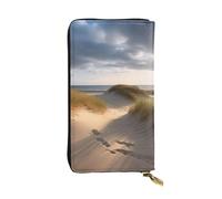 FHEDVBN Beach dunes Portafoglio per uomo donna borsa lunga in pelle pochette grande borsa da viaggio porta telefono porta carte di credito custodia per soldi con cerniera portafogli in pelle regalo