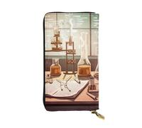 FHEDVBN Chimica Lab Portafoglio per uomo e donna borsa lunga in pelle pochette grande borsa da viaggio porta telefono porta carte di credito porta soldi con cerniera portafogli in pelle regalo