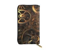 FHEDVBN Cool Steampunk Gears Portafoglio per uomo donna borsa lunga pochette in pelle grande borsa da viaggio porta telefono porta carte di credito porta soldi con cerniera portafogli in pelle regalo