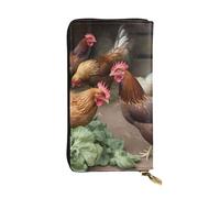 FHEDVBN Farm Chickens Portafoglio per uomo donna borsa lunga in pelle pochette grande borsa da viaggio porta telefono porta carte di credito porta soldi con cerniera portafogli in pelle regalo