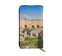 FHEDVBN Israel at the Tower of David Portafoglio per uomo donna borsa lunga pochette in pelle grande borsa da viaggio porta telefono porta carte di credito custodia per soldi con cerniera portafogli
