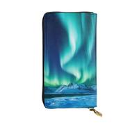 FHEDVBN Northern Lights Portafoglio per uomo e donna borsa lunga in pelle pochette grande borsa da viaggio porta telefono porta carte di credito porta soldi con cerniera portafogli in pelle regalo