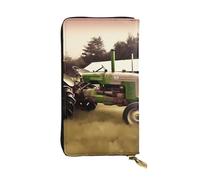 FHEDVBN Old Tractor Photo Farm Portafoglio per uomo donna borsa lunga pochette in pelle grande borsa da viaggio porta telefono porta carte di credito custodia per soldi con cerniera portafogli in