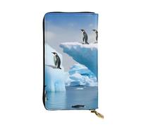 FHEDVBN Penguins On The Iceberg Portafoglio per uomo e donna borsa lunga in pelle pochette grande borsa da viaggio porta telefono porta carte di credito porta soldi con cerniera portafogli in pelle