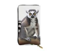 FHEDVBN Portafoglio a coda di lemure ad anello per uomo donna borsa lunga in pelle pochette grande borsa da viaggio porta telefono porta carte di credito custodia per soldi con cerniera portafogli in