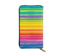 FHEDVBN Portafoglio a righe colorate arcobaleno per uomo donna borsa lunga in pelle pochette grande borsa da viaggio porta telefono porta carte di credito porta soldi con cerniera portafogli in pelle