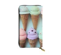 FHEDVBN Portafoglio con coni gelato per uomo e donna, borsa lunga in pelle, pochette grande borsa da viaggio porta telefono porta carte di credito porta soldi con cerniera portafogli in pelle regalo