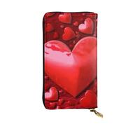 FHEDVBN Portafoglio con cuori e scritta "Love" per uomo e donna, borsa lunga in pelle, borsa da viaggio, porta telefono da viaggio, porta carte di credito, portamonete con cerniera, portafogli in
