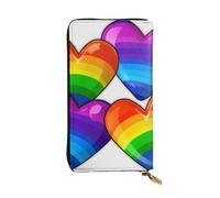 FHEDVBN Portafoglio con cuori gay pride arcobaleno per uomo donna borsa lunga pochette in pelle grande borsa da viaggio porta telefono porta carte di credito custodia per soldi con cerniera portafogli