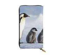FHEDVBN Portafoglio con famiglia di pinguini per uomini e donne borsa lunga in pelle pochette grande borsa da viaggio porta telefono porta carte di credito custodia per soldi con cerniera portafogli