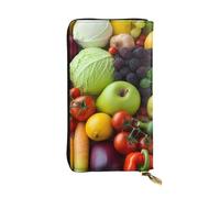 FHEDVBN Portafoglio con frutta e verdura fresca per uomo donna borsa lunga pochette in pelle grande borsa da viaggio porta telefono porta carte di credito custodia per soldi con cerniera portafogli in