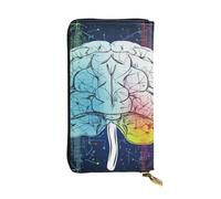 FHEDVBN Portafoglio con immagine geometrica del cervello con scienza per uomo e donna borsa lunga in pelle pochette grande borsa da viaggio porta telefono porta carte di credito custodia per soldi con
