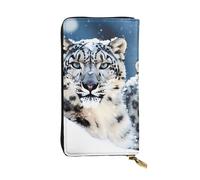 FHEDVBN Portafoglio con leopardo delle nevi dagli occhi azzurri per uomo donna borsa lunga pochette in pelle grande borsa da viaggio porta telefono porta carte di credito custodia per soldi con
