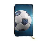 FHEDVBN Portafoglio con palla sportiva da calcio per uomo e donna, borsa lunga in pelle, grande borsa da lavoro, porta telefono da viaggio, porta carte di credito, custodia per soldi con cerniera