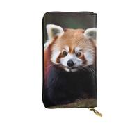 FHEDVBN Portafoglio con panda rosso animale per uomo donna borsa lunga in pelle pochette grande borsa da viaggio porta telefono porta carte di credito custodia per soldi con cerniera portafogli in