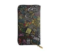 FHEDVBN Portafoglio con sfondo matematico per uomini e donne, borsa lunga in pelle, pochette grande borsa da viaggio porta telefono porta carte di credito custodia per soldi con cerniera portafogli in