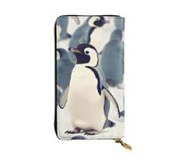 FHEDVBN Portafoglio da uomo e donna con motivo pinguino carino con motivo animale borsa lunga in pelle pochette grande borsa da viaggio porta telefono porta carte di credito porta soldi con cerniera