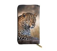 FHEDVBN Portafoglio leopardato animale africano per uomo donna borsa lunga pochette in pelle grande borsa da viaggio porta telefono porta carte di credito custodia per soldi con cerniera portafogli in