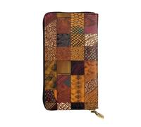 FHEDVBN Portafoglio patchwork in stile africano per uomo donna borsa lunga in pelle pochette grande borsa da viaggio porta telefono porta carte di credito custodia per soldi con cerniera portafogli in