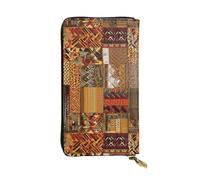 FHEDVBN Portafoglio patchwork in tessuto africano per uomo donna borsa lunga pochette in pelle grande borsa da viaggio porta telefono porta carte di credito custodia per soldi con cerniera portafogli