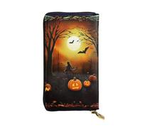 FHEDVBN Portafoglio per feste di Halloween per uomini e donne borsa lunga in pelle pochette grande borsa da viaggio porta telefono porta carte di credito custodia per soldi con cerniera portafogli in