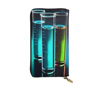 FHEDVBN Portafoglio per provette di chimica per uomini e donne borsa lunga in pelle pochette grande borsa da viaggio porta telefono porta carte di credito custodia per soldi con cerniera portafogli in