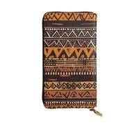FHEDVBN Portafoglio tribale africano in tessuto di fango per uomo donna borsa lunga pochette in pelle grande borsa da viaggio porta telefono porta carte di credito custodia per soldi con cerniera
