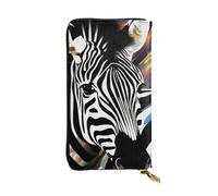 FHEDVBN Portafoglio zebrato animale astratto per uomo donna borsa lunga pochette in pelle grande borsa da viaggio porta telefono porta carte di credito custodia per soldi con cerniera portafogli in