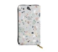 FHEDVBN Terrazzo Marble Pastel Portafoglio per uomo donna borsa lunga in pelle pochette grande borsa da viaggio porta telefono porta carte di credito porta soldi con cerniera portafogli in pelle