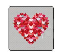 FHESDCW A Big Heart Small Hearts coperta da picnic con borsa tote con cerniera, coperta impermeabile portatile per esterni, tappetino leggero pieghevole per spiaggia, campeggio, parco, 200 x 200 cm