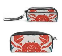 FHESDCW Astuccio a tema animali marini, grande capacità, con cerniera, borsa per cosmetici impermeabile da appendere, per viaggi, astuccio vintage in pelle per donne e uomini