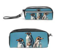 FHESDCW Astuccio per matite con animali, grande capacità, con cerniera, da appendere, impermeabile, per viaggi, astuccio vintage in pelle per donne e uomini