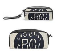 FHESDCW Astuccio per matite con contorno a gocce d'acqua, grande capacità, con cerniera, borsa per cosmetici da appendere, impermeabile, per viaggi, astuccio vintage in pelle per donne e uomini