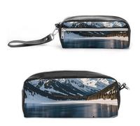 FHESDCW Astuccio per matite con immagine di People Cross Lakes, grande capacità, con cerniera, da appendere, impermeabile, per viaggi, astuccio vintage in pelle per donne e uomini