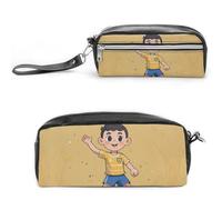 FHESDCW Astuccio per matite da calcio, grande capacità, con cerniera, da appendere, impermeabile, per viaggi, astuccio vintage in pelle per donne e uomini