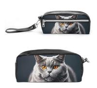 FHESDCW Astuccio per matite grande capacità con cerniera, borsa per cosmetici impermeabile da viaggio, astuccio vintage in pelle per donne e uomini