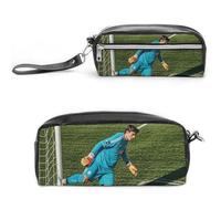 FHESDCW Astuccio portamatite grande capacità con cerniera, borsa per cosmetici impermeabile da appendere per viaggi, astuccio vintage in pelle per donne e uomini