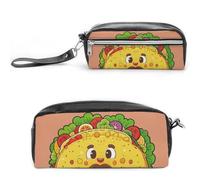 FHESDCW Astuccio portamatite messicano, grande capacità, con cerniera, borsa per cosmetici impermeabile da appendere, per viaggi, astuccio vintage in pelle per donne e uomini