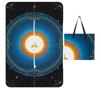 FHESDCW Balance Point of Cosmic Culture, coperta da picnic con borsa tote con cerniera, coperta portatile impermeabile per esterni, leggera, pieghevole, tappetino per spiaggia, campeggio, parco, 150 x
