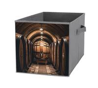 FHESDCW Barili di quercia per conservare il vino, scatola pieghevole con manici, cubi di stoccaggio Oxford resistenti, 1 organizer pieghevole per armadio, per casa, scaffale, ufficio, viaggi