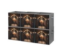 FHESDCW Barili di quercia per conservare il vino, scatola pieghevole con manici, cubi di stoccaggio Oxford resistenti, 6 organizer pieghevoli per armadio, per casa, scaffale, ufficio, viaggi