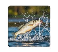 FHESDCW Big Mouth Bass Bites Bait Coperta da picnic con borsa tote con cerniera, coperta impermeabile portatile per esterni, leggera e pieghevole, tappetino per spiaggia, campeggio, parco, 200 x 200